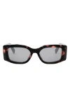 Celine Triomphe Acetate Rectangle Sunglasses In Dark Havana / Smoke