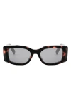 Celine Triomphe Acetate Rectangle Sunglasses In Dark Havana/smoke