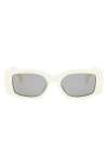 Celine Triomphe Acetate Rectangle Sunglasses In Ivory/smoke