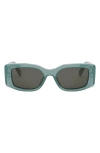 Celine Triomphe Acetate Rectangle Sunglasses In Shiny Light Green/smoke