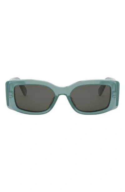 Celine Triomphe Acetate Rectangle Sunglasses In Verde