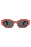 Celine Triomphe 55mm Cat Eye Sunglasses In Shiny Red/smoke