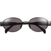 Celine Triomphe 54mm Oval Sunglasses In Black