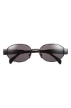 Celine Triomphe 54mm Oval Sunglasses In Black