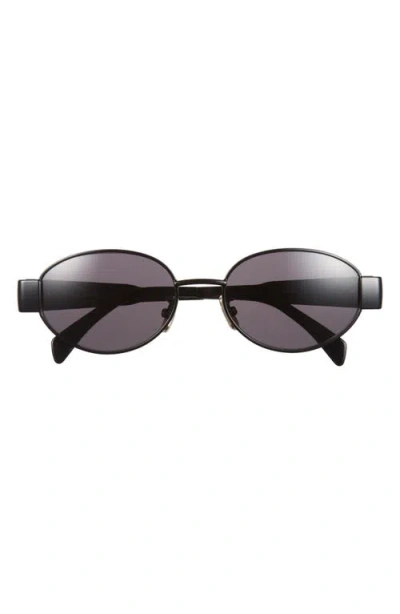 Celine Triomphe 54mm Oval Sunglasses In Black