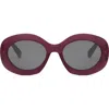 Celine Cl40292u Triomphe 69a Bordeaux Sunglasses In Purple