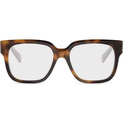 Celine Triomphe 54mm Square Reading Glasses In Brown
