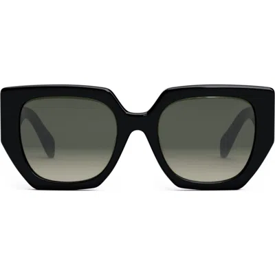 Celine Triomphe 55mm Butterfly Sunglasses In Black