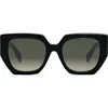 Celine Triomphe 55mm Butterfly Sunglasses In Shiny Black/gradient Brown
