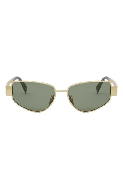 Celine Triomphe 55mm Cat Eye Sunglasses In Gold