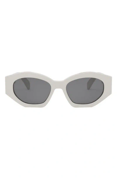 Celine Triomphe 55mm Oval Sunglasses In Gray