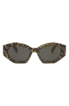 Celine Triomphe 55mm Oval Sunglasses In Light Brown/smoke