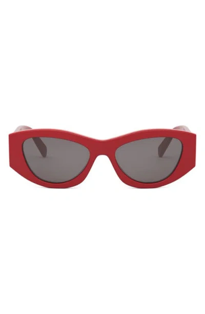 Celine Triomphe 55mm Rectangular Sunglasses In Red