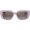 Celine Triomphe 55mm Rectangular Sunglasses In Purple