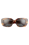 Celine Triomphe Rectangular Acetate Sunglasses In Blonde Havana/smoke