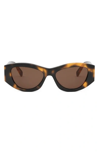 Celine Triomphe 55mm Rectangular Sunglasses In Brown