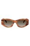 Celine Triomphe 55mm Rectangular Sunglasses In Brown