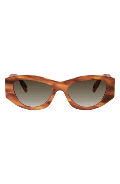Celine Triomphe 55mm Rectangular Sunglasses In Brown