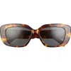 Celine Triomphe 55mm Rectangular Sunglasses In Multi