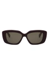 Celine Cl40216u Triomphe 69e Violet Sunglasses In Shiny Bordeaux/brown