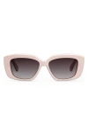 Celine Triomphe 55mm Rectangular Sunglasses In Shiny Pink/violet