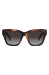 Celine Triomphe 55mm Round Sunglasses In Blonde Havana/roviex