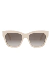 Celine Womens Cream Cl40253i Triomphe Square-frame Acetate Sunglasses In Brown