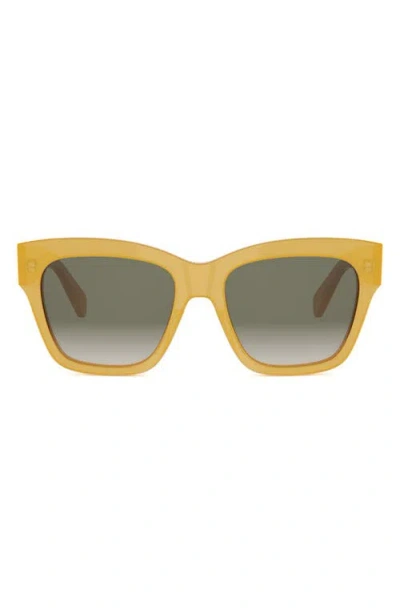 Celine Triomphe 55mm Square Sunglasses In Yellow