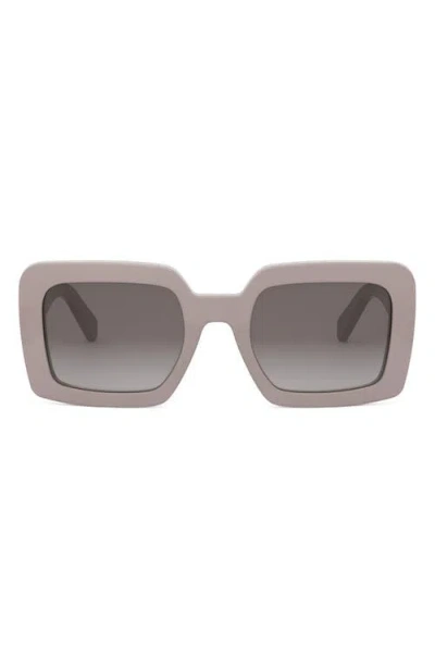 Celine Triomphe 56mm Square Sunglasses In Shiny Light Brown/brown