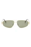 Celine Men's Metal Triomphe 57mm Pilot Sunglasses In Gold/green Solid