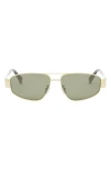 Celine Metal Frame Sunglasses With Adjustable Nose Pads In Shiny Endura Gold / Green