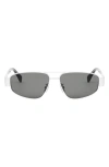 Celine Metal Triomphe Pilot Sunglasses, 57mm In Silver/gray Solid