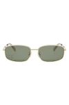 Celine Triomphe 60mm Rectangular Sunglasses In Green