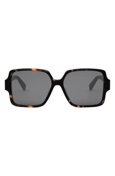 Celine Cl40316u Triomphe 52a Havana Sunglasses In Gray