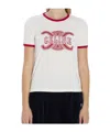 Celine Retro Inspired T-shirt Contrast Trim In White