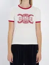 Celine Retro Inspired T-shirt Contrast Trim In White