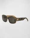 Celine Triomphe Acetate Butterfly Sunglasses In Animal Smoke