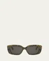 Celine Women's Triomphe 55mm Rectangular Sunglasses In Animal Smoke