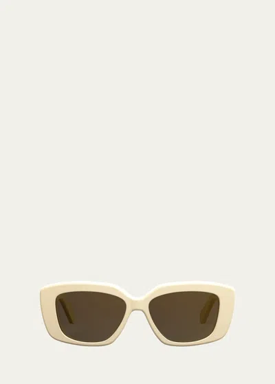 Celine Triomphe Acetate Butterfly Sunglasses In Neutral
