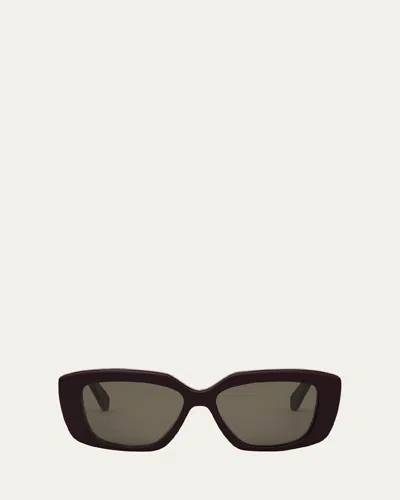 Celine Triomphe Acetate Butterfly Sunglasses In Shiny Bordeaux Brown