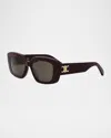 Celine Triomphe Cl40216u 69e In Shiny Bordeaux Brown