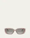 Celine Triomphe 55mm Gradient Rectangular Sunglasses In Shiny Light Brown