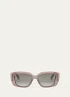 Celine Triomphe 55mm Gradient Rectangular Sunglasses In Shiny Light Brown