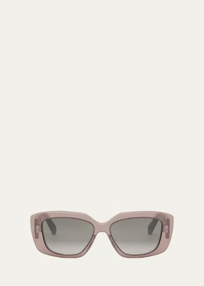Celine Triomphe 55mm Gradient Rectangular Sunglasses In Grey