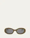 Celine Cl40194u Triomphe 96a Verde Oliva Sunglasses In Green