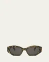 Celine Triomphe Acetate Oval Sunglasses In Light Brown Other Smoke
