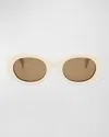Celine Triomphe Acetate Oval Sunglasses In Neutral
