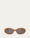 Celine Cl40194u Triomphe 45a Opaline Caramel Sunglasses In Shiny Light Brown Smoke