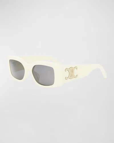 Celine Triomphe Acetate Rectangle Sunglasses In Neutral