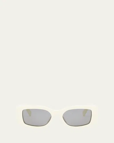 Celine Triomphe Acetate Rectangle Sunglasses In Ivory  Smoke